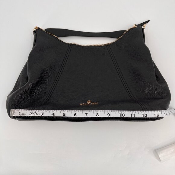 Michael Kors Sienna Large Pebbled Leather Shoulder Bag Black Convertible Strap - Picture 12 of 14